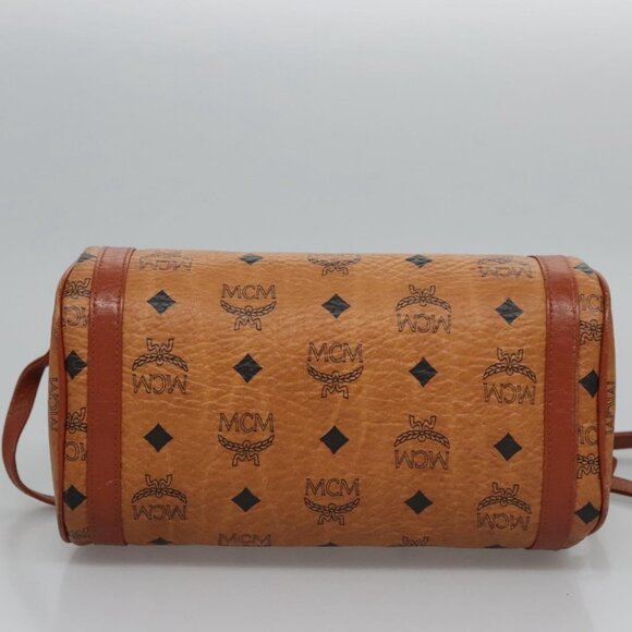 MCM Vicetos Logogram Shoulder Bag PVC Leather Brown Gold - Picture 8 of 16